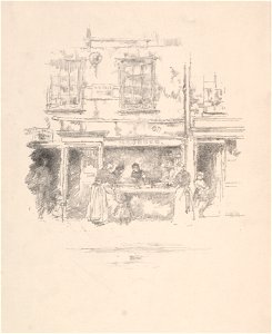 James McNeill Whistler (American, 1834-1903) - Maunder's Fish Shop, Chelsea - 1951.457 - Cleveland Museum of Art