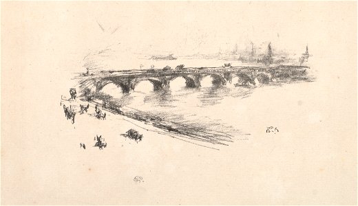 James McNeill Whistler (American, 1834-1903) - Evening, Little Waterloo Bridge - 1923.41 - Cleveland Museum of Art