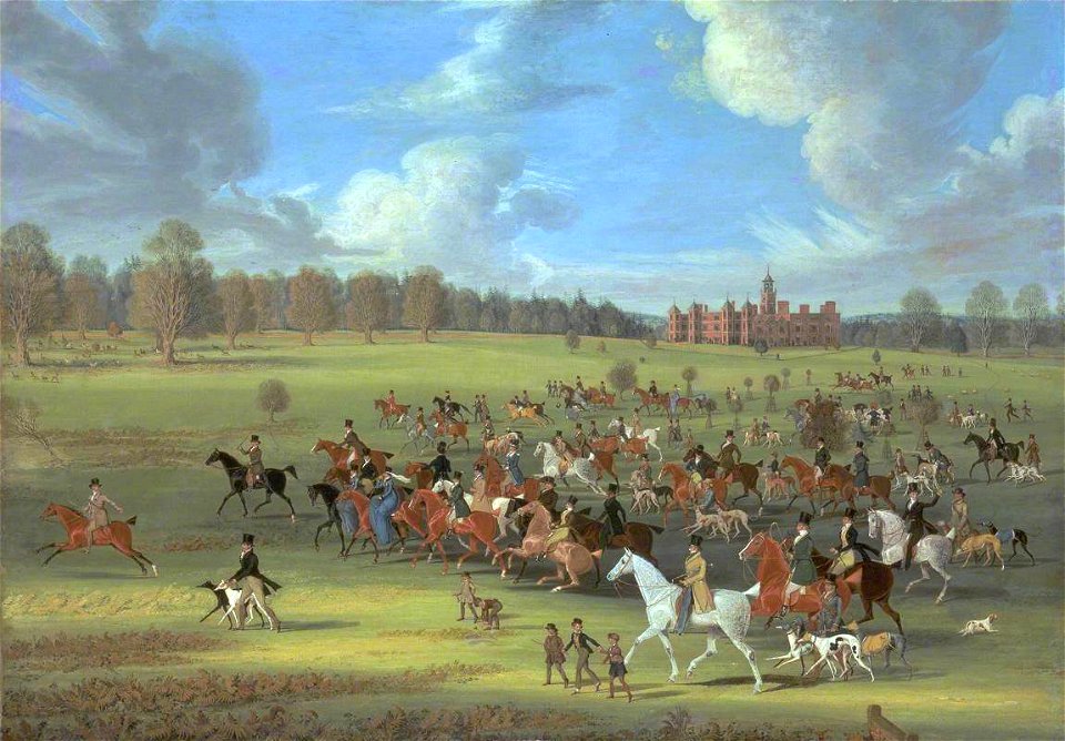 James Pollard (1792-1867) - Coursers Taking the Field at Hatfield Park, Hertfordshire, the Seat of the Marquess of Salisbury - T03434 - Tate