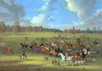 James Pollard (1792-1867) - Coursers Taking the Field at Hatfield Park, Hertfordshire, the Seat of the Marquess of Salisbury - T03434 - Tate