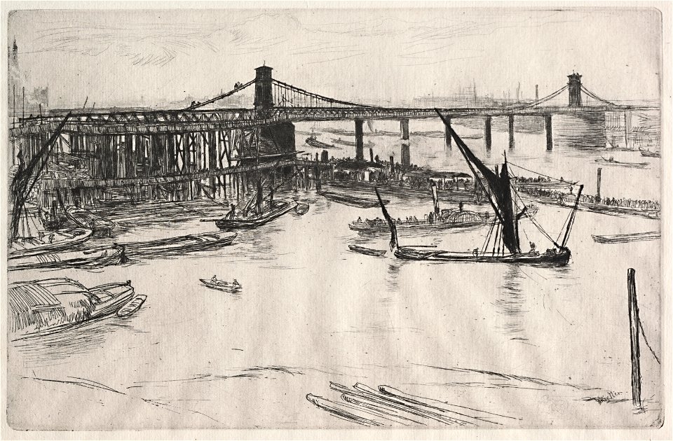 James McNeill Whistler (American, 1834-1903) - Old Hungerford Bridge - 1961.302 - Cleveland Museum of Art