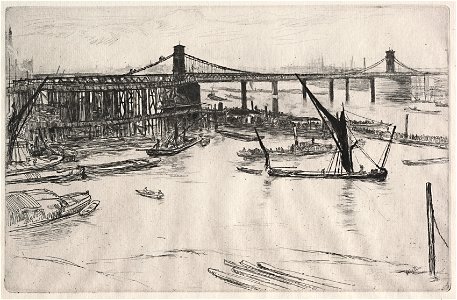 James McNeill Whistler (American, 1834-1903) - Old Hungerford Bridge - 1961.302 - Cleveland Museum of Art