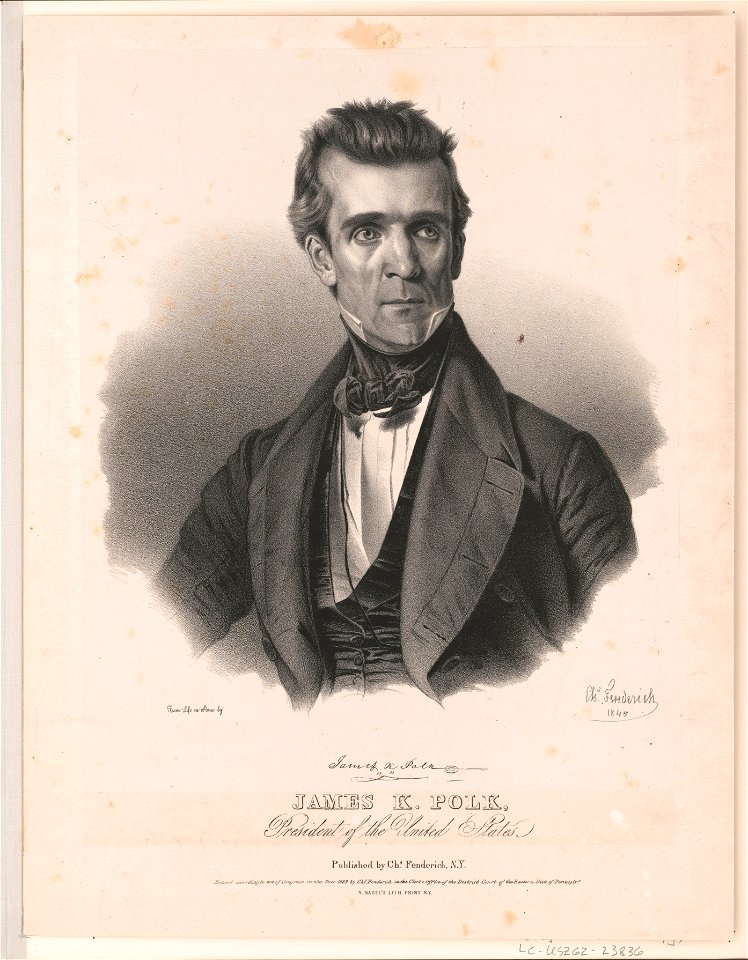 James K. Polk, President of the United States - from life on stone by Chs. Fenderich 1845. LCCN2017657775