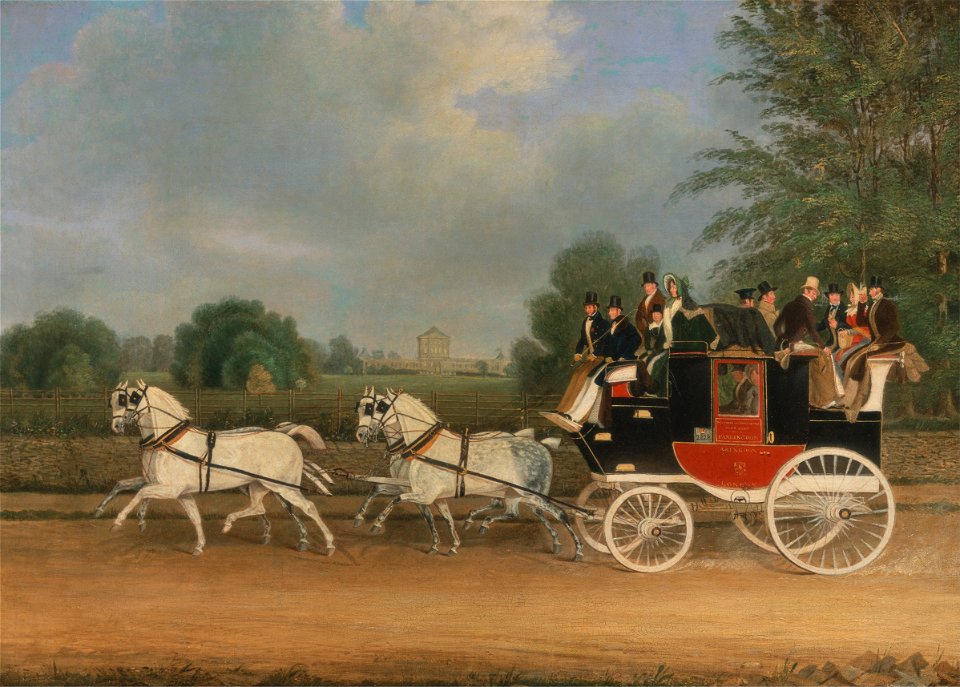 James Pollard - The London-Faringdon Coach passing Buckland House, Berkshire - Google Art Project