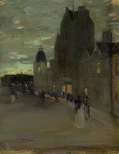 James Guthrie - Street in Oban, Night - Google Art Project. Free illustration for personal and commercial use.
