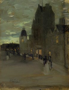 James Guthrie - Street in Oban, Night - Google Art Project