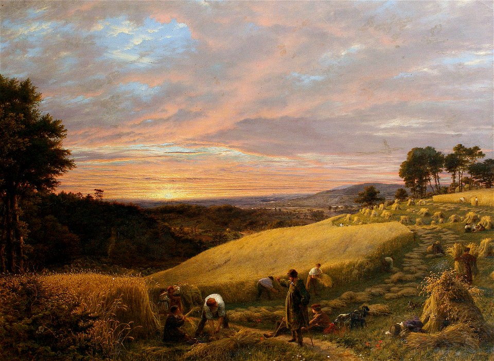 James Thomas Linnell Harvesting at sunset 1851