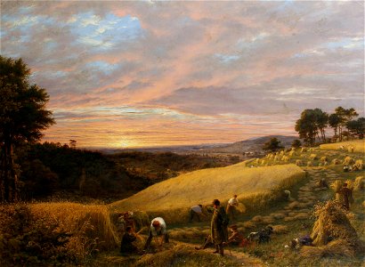 James Thomas Linnell Harvesting at sunset 1851