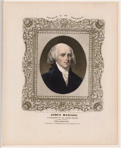 James Madison - 4th President of the United States - on stone by A. Newsam ; P.S. Duval, lith., Philada. LCCN2010651305