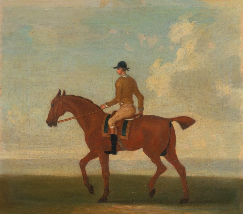 James Seymour - One of Four Portraits of Horses - a Chestnut Racehorse with Jockey Up- walking to the left; jockey i... - Google Art Project