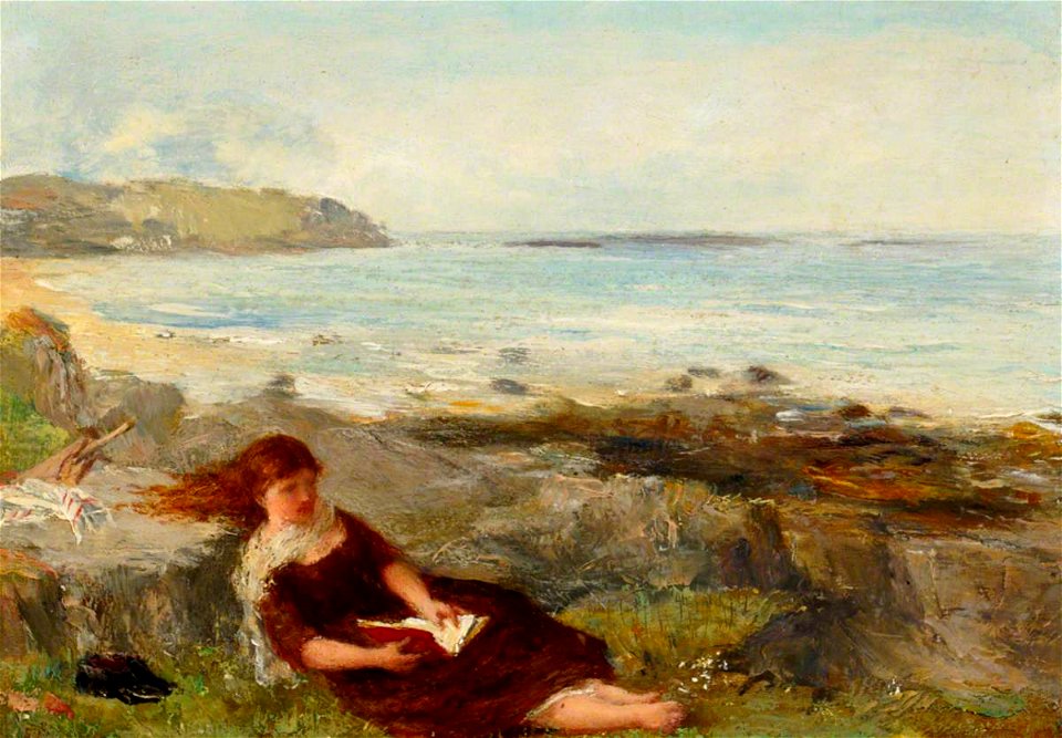 James Clarke Hook (1819-1907) - Girl Reading by the Shore - 1449134 - National Trust