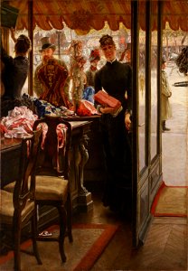 James Tissot - La demoiselle de magasin - Google Art Project. Free illustration for personal and commercial use.