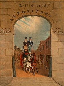 James Pollard - Schooling a Pair in a Brake at Lucas's Yard, Clerkenwell - Google Art Project