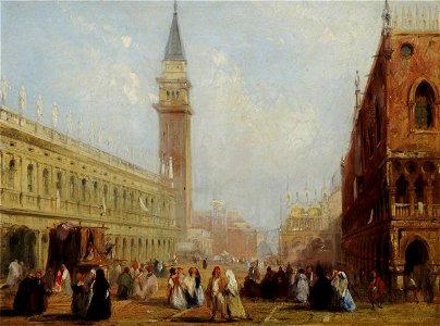 James Holland (1799-1870) - The Piazzetta, Venice - 980585 - National Trust. Free illustration for personal and commercial use.