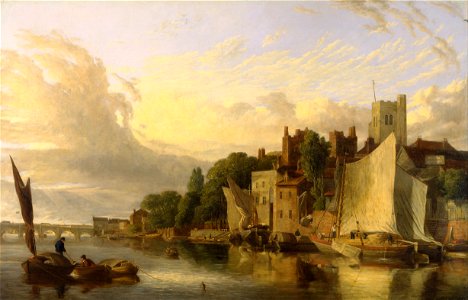 James Stark - Lambeth from the River looking towards Westminster Bridge - Google Art Project