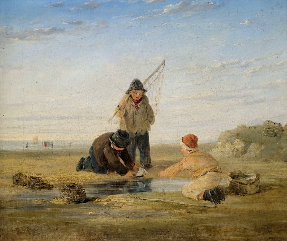James Pyne (attr) Kinder an der Küste