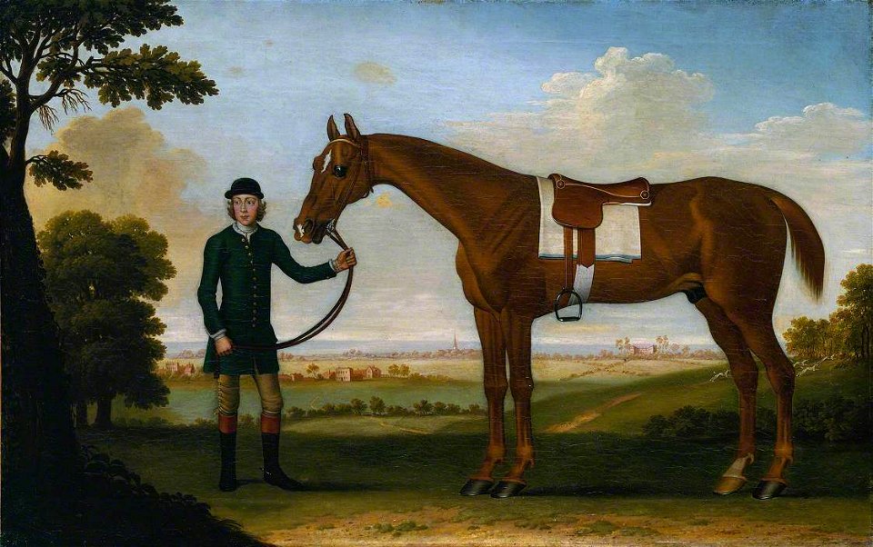James Seymour (1702-1752) - Chestnut Horse with a Groom near Newmarket - T02265 - Tate