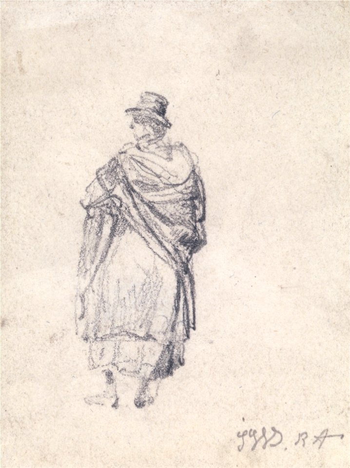 James Ward - Back View of Country Woman in Hat and Shawl - Google Art Project