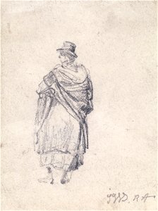 James Ward - Back View of Country Woman in Hat and Shawl - Google Art Project