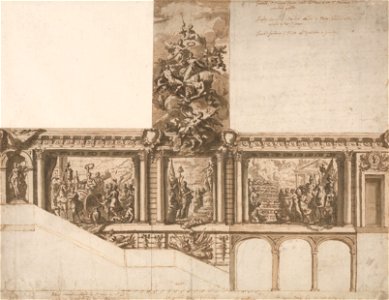 James Thornhill - Design for Ceiling Walls and Staircase - Google Art Project