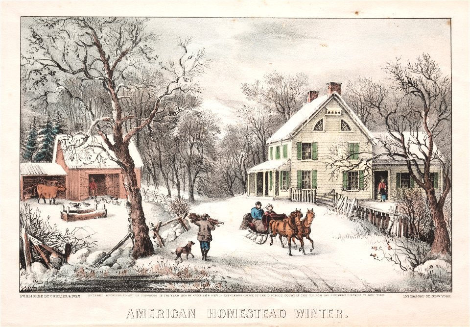 James Merritt Ives (American, 1824-1895), Nathaniel Currier (American, 1813-1888) - American Homestead, Winter - 1946.448.4 - Cleveland Museum of Art
