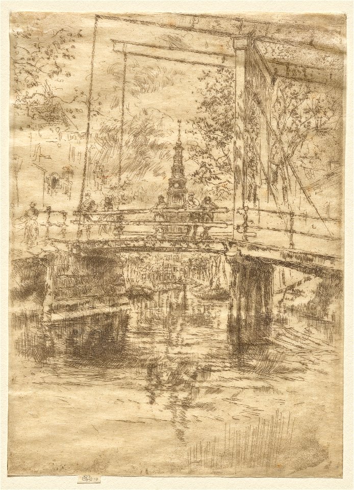 James McNeill Whistler (American, 1834-1903) - Little Drawbridge, Amsterdam - 1942.769 - Cleveland Museum of Art