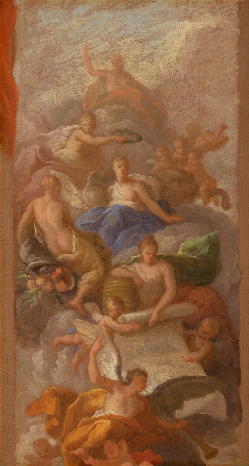 James Thornhill - A Sketch of Gratitude Crowned by Peace, with Other Allegorical Figures of Industry, Fame and Plenty - Google Art Project