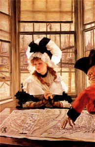 James Tissot - The Tedious Story. Free illustration for personal and commercial use.