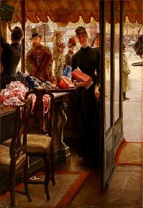James Tissot - The Shop Girl. Free illustration for personal and commercial use.