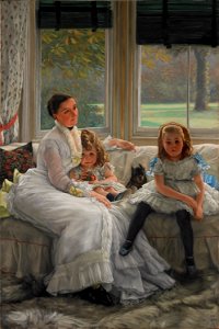 James Tissot - Portrait of Mrs Catherine Smith Gill and Two of her Children - Google Art Project. Free illustration for personal and commercial use.