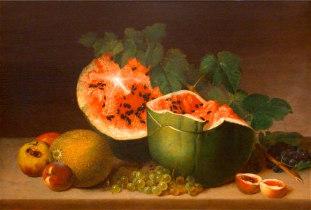 James Peale, Still Life, oil on panel, c. 1824, HAA. Free illustration for personal and commercial use.
