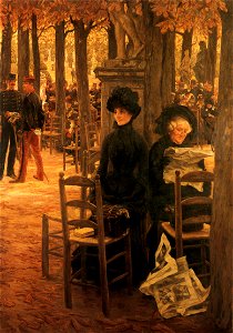 James Tissot - Without a Dowry aka Sunday in the Luxembourg Gardens. Free illustration for personal and commercial use.