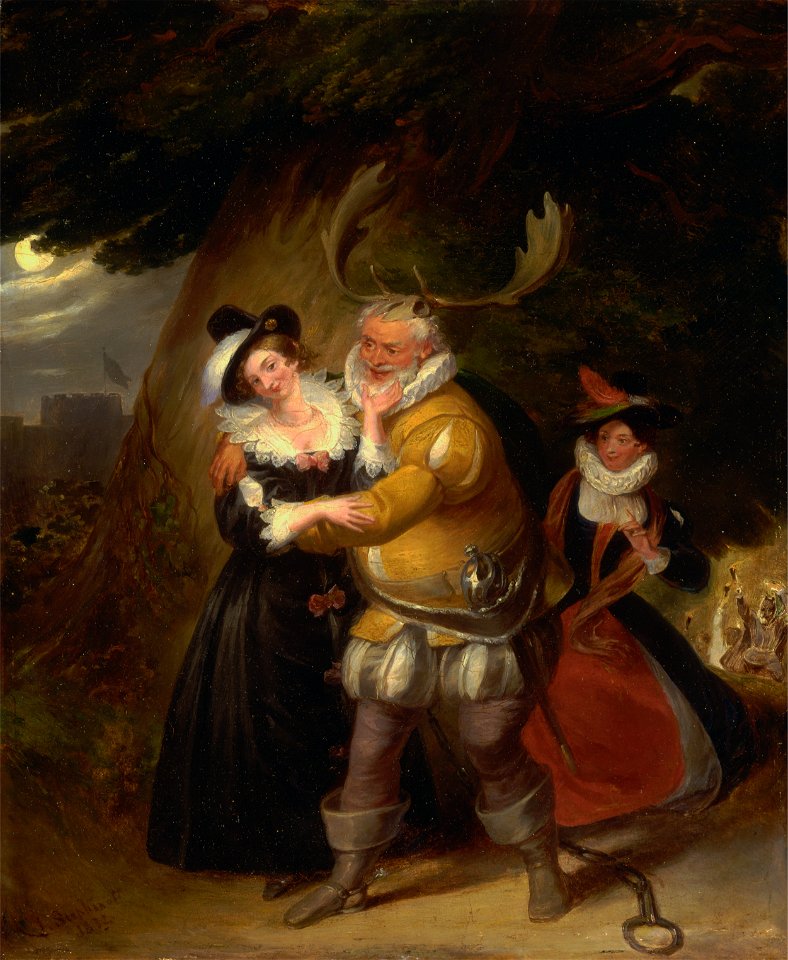 James Stephanoff - Falstaff at Herne's Oak, from The Merry Wives of Windsor, Act V, Scene v - Google Art Project