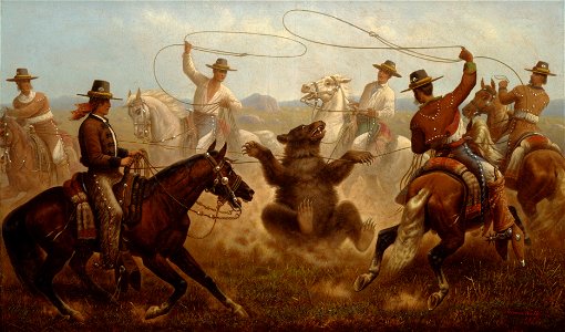 James Walker - Cowboys Roping a Bear - Google Art Project. Free illustration for personal and commercial use.