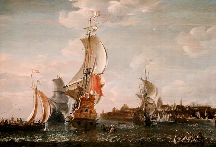 Jan Baptist Bonnecroy - A Zeeland Ship and Other Dutch Vessels off Flushing