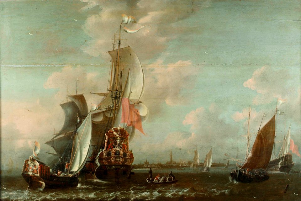 Jan Baptist Bonnecroy - A Middelburg Ship Lying off Middelburg
