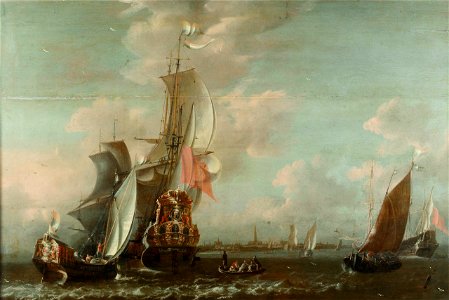 Jan Baptist Bonnecroy - A Middelburg Ship Lying off Middelburg