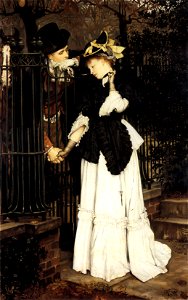 James Tissot - The Farewell. Free illustration for personal and commercial use.