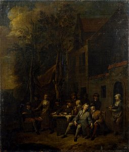 Jan Baptist Lambrechts - Scene by a Tavern