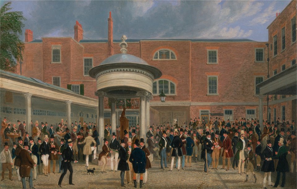 James Pollard - Epsom Races- Settling Day at Tattersalls - Google Art Project