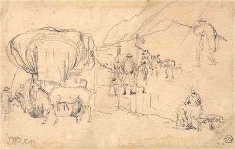 James Ward - Sheet of Sketches- Wagon, Horse, Milkmaid and Other Figure Studies - Google Art Project
