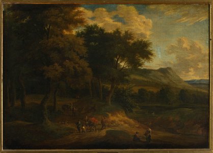 Jan Baptist Huysmans - Landscape with staffage at sunset - M.Ob.2308 MNW - National Museum in Warsaw
