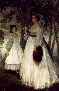 James Tissot - Two Sisters. Free illustration for personal and commercial use.