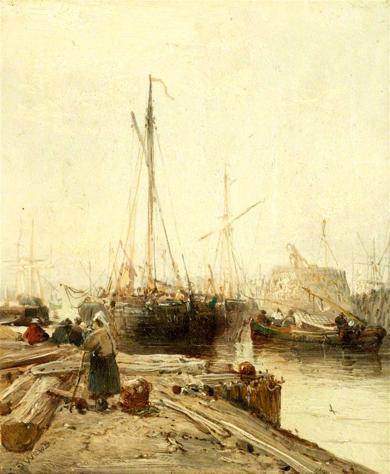 James Webb (1835-1895) - A Quay with Shipping - 515520.4 - National Trust