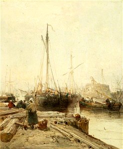 James Webb (1835-1895) - A Quay with Shipping - 515520.4 - National Trust