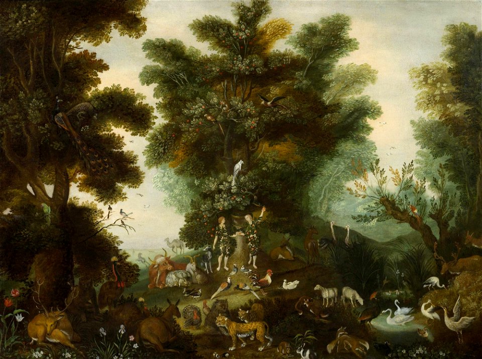 Jan Breughel de Jonge - Landschap met Adam en Eva in laat kostuum