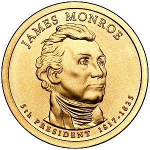 James Monroe Presidential $1 Coin obverse