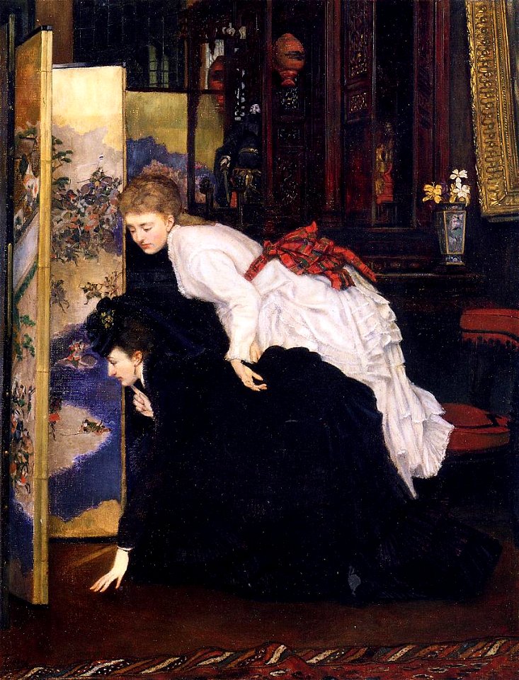James Tissot - Young Women Looking at Japanese Objects