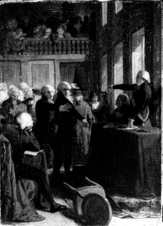 Jan Antoon Neuhuys - Anno 1798. Daendels ontbindt de Nationale Vergadering met geweld - SA 4957 - Amsterdam Museum