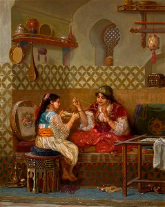 Jan Baptist Huysmans - Girls winding wool